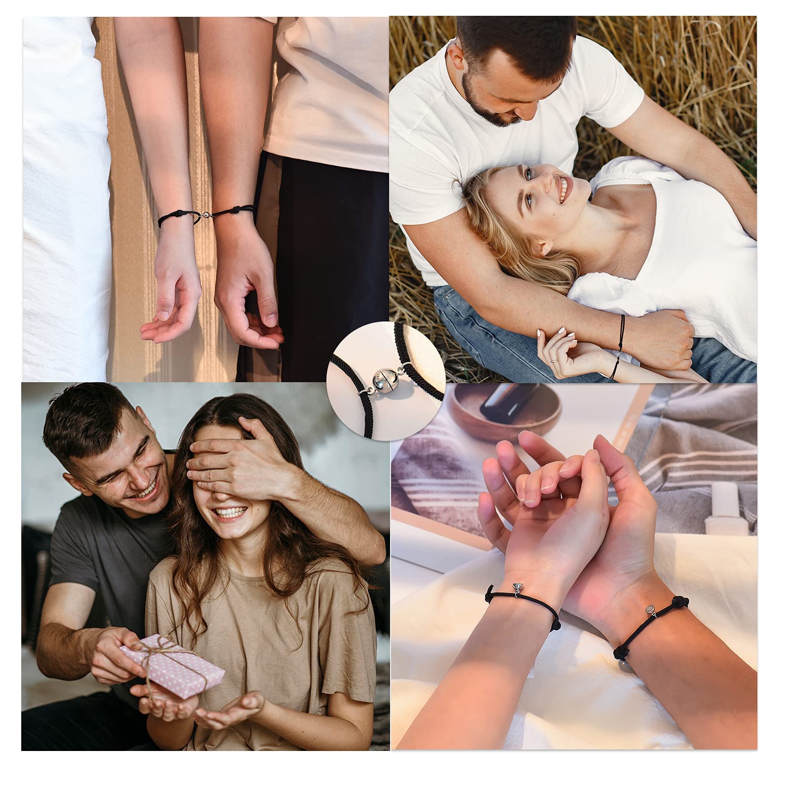 SANNIDHI Couple Bracelets Romantic Heart Pendent Gift Wrist Braided Rope Bracelet with Velvet Bag for Men Women Couple Lovers Boyfriend Girlfriend Gift SANNIDHI Couple Bracelets Romantic Heart Pendent Gift Wrist Braided Rope Bracelet with Velvet Bag for Men Women Couple Lovers Boyfriend Girlfriend Gift